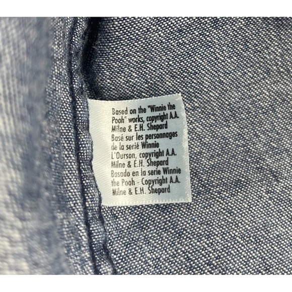 Disney Store Winnie The Pooh Tigger Piglet Eeyore Denim Button Up Shirt Top S - Picture 5 of 6